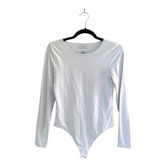 Aritzia Babaton Original Contour Crew Longsleeve in White Size L - Picture 1 of 4
